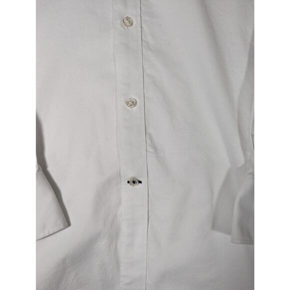 Tommy Hilfiger White stretch poplin shirt Button down Oxford L regular Chest 48" - Picture 3 of 11